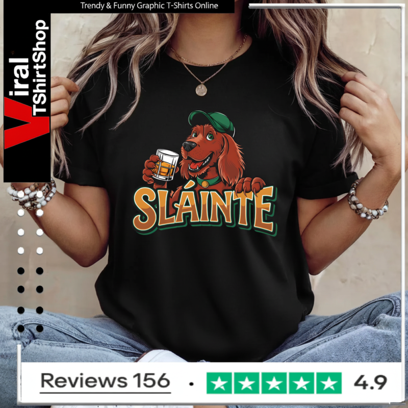 Sláinte Whiskey and Red Setter Ladies T-Shirt