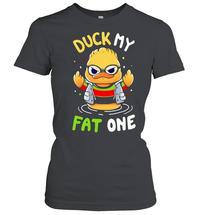 Delightful Derek x Duck my fat one middle finger-Women T-Shirt