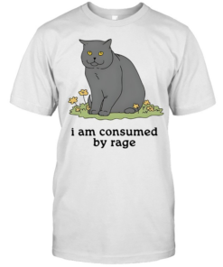 Grey cat I am consumed by rage-Unisex T-Shirt