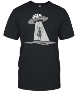 Alien Landing Silver  Classic Men's T-shirt