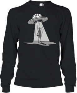 Alien Landing Silver Long Sleeved T-shirt