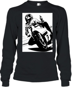 Barry Sheene racing middle finger meme Long Sleeved T-shirt