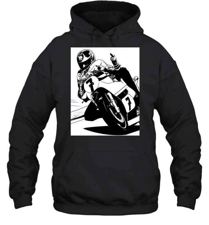Barry Sheene racing middle finger meme Unisex Hoodie