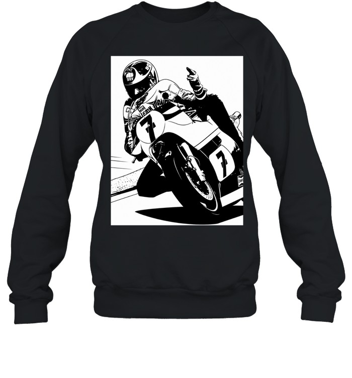 Barry Sheene racing middle finger meme Unisex Sweatshirt