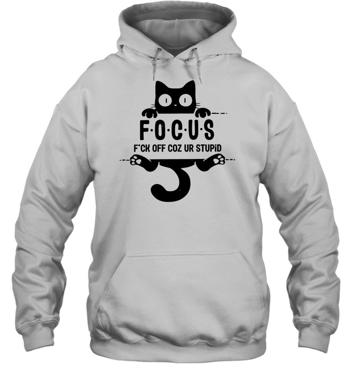 Black Cat Focus Tee Unisex Hoodie