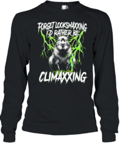 Capybara Forget Looksmaxxing I’d rather be Climaxxing  Long Sleeved T-shirt