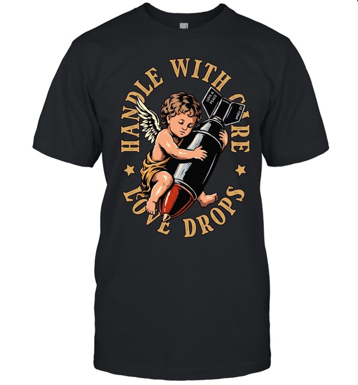 Cherub holding a bomb handle with care love drops Classic Men's T-shirt