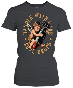 Cherub holding a bomb handle with care love drops Classic Women's T-shirt