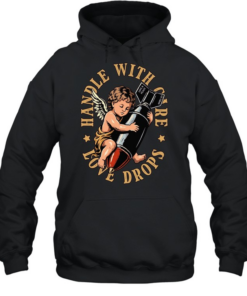 Cherub holding a bomb handle with care love drops Unisex Hoodie
