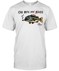 Fish smoking oh bite my bass funny  Classic Men's T-shirt