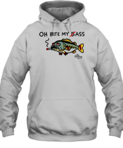 Fish smoking oh bite my bass funny  Unisex Hoodie