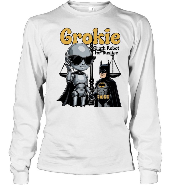 Grokie Batman Truth Robot for Justice Long Sleeved T-shirt