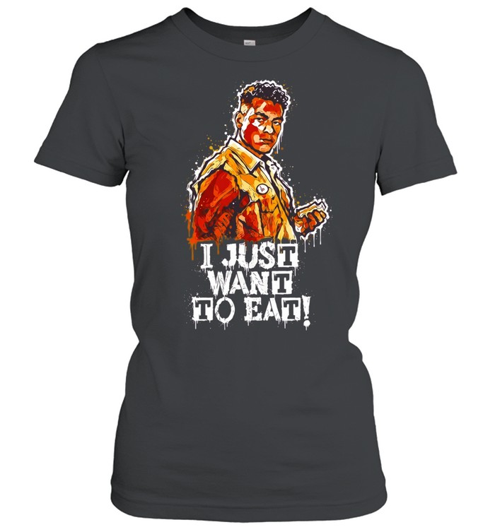 I just want to eat typography character Classic Women's T-shirt