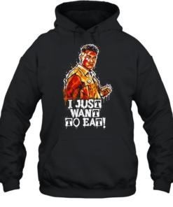 I just want to eat typography character Unisex Hoodie