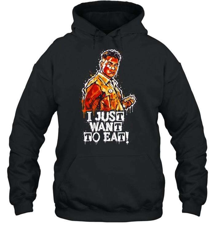 I just want to eat typography character Unisex Hoodie