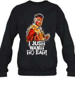 I just want to eat typography character Unisex Sweatshirt