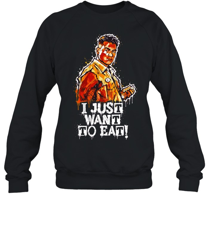 I just want to eat typography character Unisex Sweatshirt