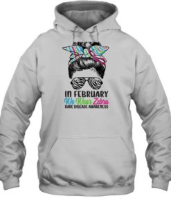 In February We Wear Zebra Messy Bun  Unisex Hoodie