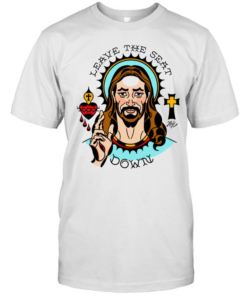Jesus leave the seat down graphic  Classic Men's T-shirt