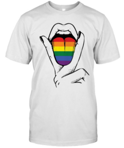 LGBT Lesbian Tongue  Classic Men's T-shirt