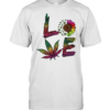 Love Sunflower And Weed Cannabis Marijuana  Classic Men's T-shirt