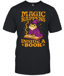 Magic Happens frog witch inside a book  Classic Men's T-shirt