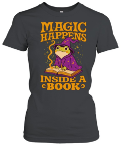 Magic Happens frog witch inside a book  Classic Women's T-shirt