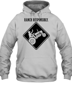 Man Is driving a farm tractor while drinking alcohol ranch responsibly  Unisex Hoodie