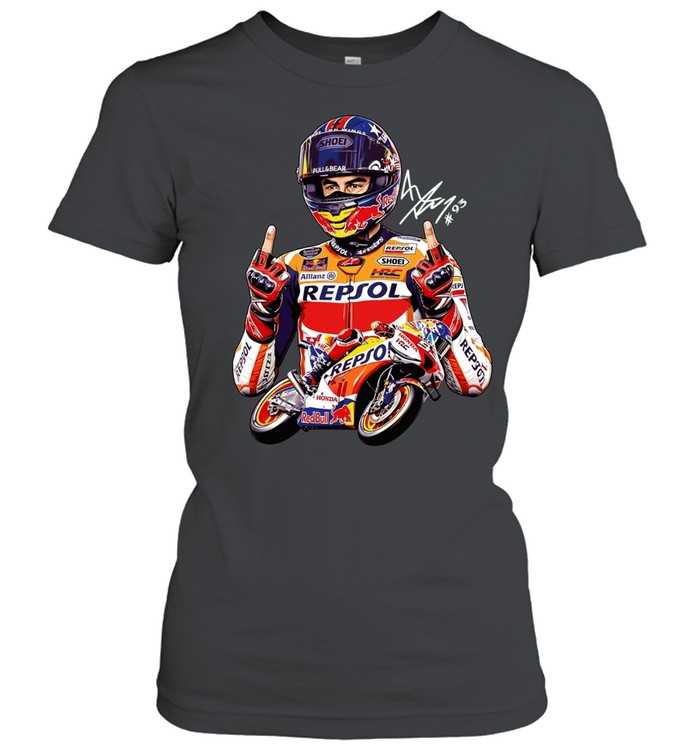 Marc Marquez racing signature middle finger meme Classic Women's T-shirt
