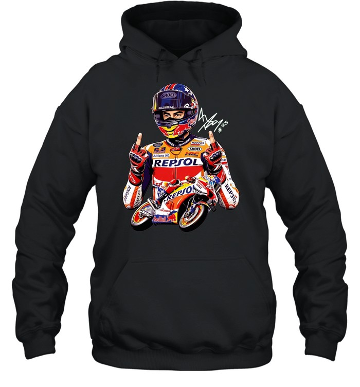 Marc Marquez racing signature middle finger meme Unisex Hoodie