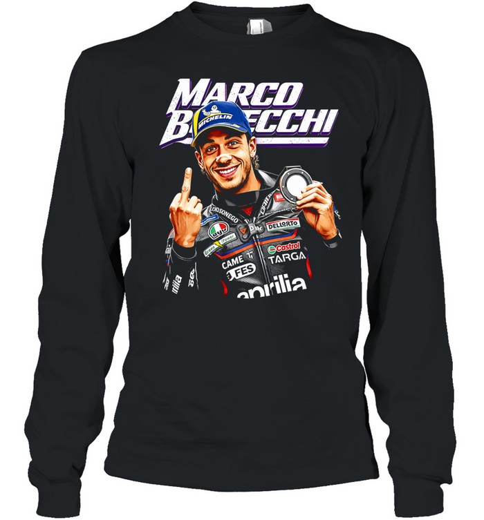 Marco Bezzecchi racing middle finger meme Long Sleeved T-shirt