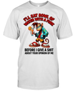 Monkey I’ll eat bowl of water with a fork before I give a shit about your opinion of me  Classic Men's T-shirt