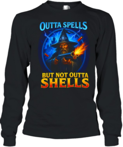 Outta spells but not outta shells ironic wizard meme  Long Sleeved T-shirt
