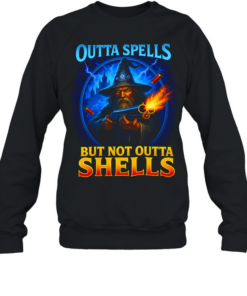 Outta spells but not outta shells ironic wizard meme  Unisex Sweatshirt