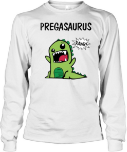 Pregasaurus Rawr Dinosaur Long Sleeved T-shirt