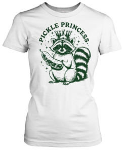 Raccoon holding Pickle Princess retro  Classic Women's T-shirt