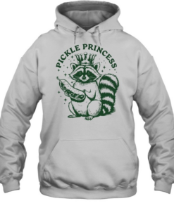 Raccoon holding Pickle Princess retro  Unisex Hoodie