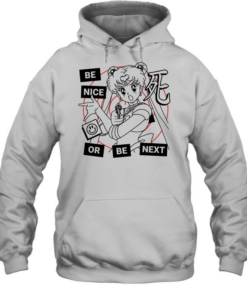 Sailor moon gun be nice or be next cartoon funny  Unisex Hoodie