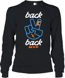 Shai Gilgeous Alexander Piece Hand Mvp Oklahoma City Thunder Basketball Back 2 Back  Long Sleeved T-shirt