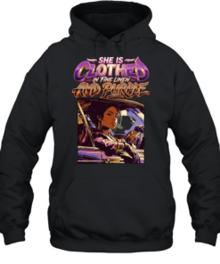 She is clothed in fine linen and purple car  Unisex Hoodie