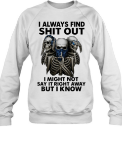 Skull I Always Find Shit Out I Might Not Say It Right Away But I Know  Unisex Sweatshirt