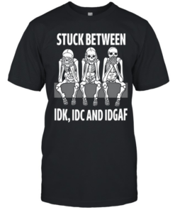 Skull Stuck Between Idk Idc And Idgaf  Classic Men's T-shirt