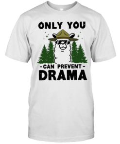 Smokey Llama only you can prevent drama  Classic Men's T-shirt