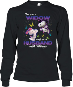 Snoopy im not a widow im a wife to a husband with wings  Long Sleeved T-shirt
