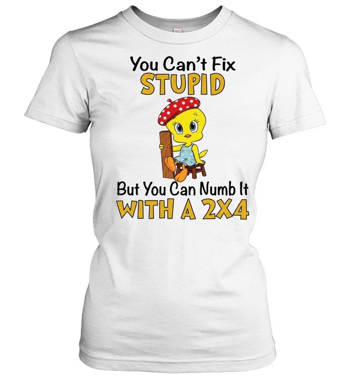 Tweety Bird you can’t fix stupid but you can numb it with a 2×4 Classic Women's T-shirt