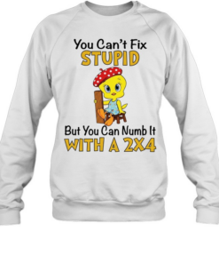 Tweety Bird you can’t fix stupid but you can numb it with a 2×4 Unisex Sweatshirt