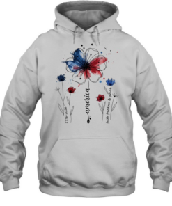 USA 250th anniversary 1776-2026 faith freedom and pride flower sketch  Unisex Hoodie
