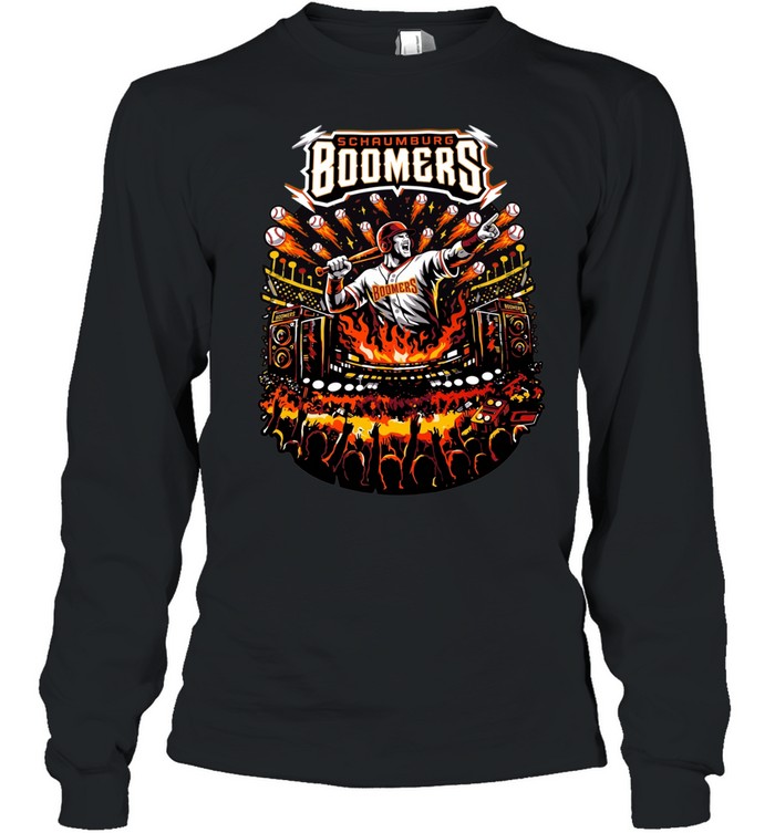 baseball flaming batter graphic Long Sleeved T-shirt