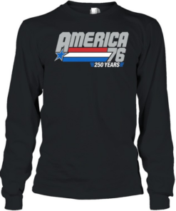America 1976 250 years patriotic flag star  Long Sleeved T-shirt