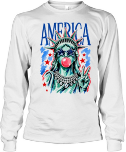 America bubble gum lady funny T Long Sleeved T-shirt